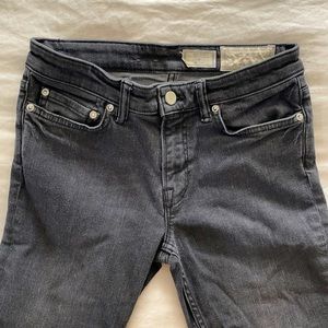 All Saints washed black skinny jeans, some stretch